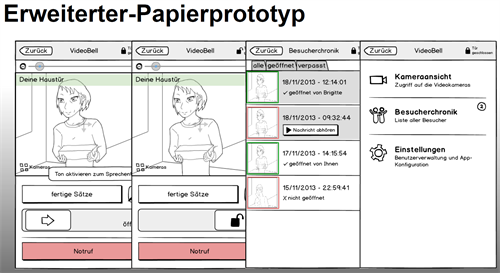 VideoBell - Papierprototyp